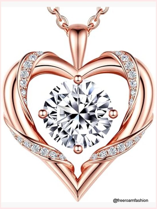 Jewelry - 2-3 Ct Moissanite Heart Pendant Necklace 18K Gold Plated 925 Sterling Silver